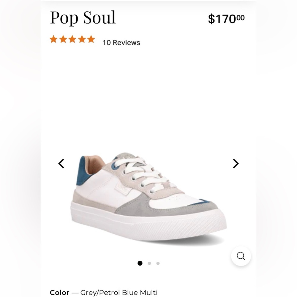 BNWT Taos Pop Soul Leather Sneaker, size 8
